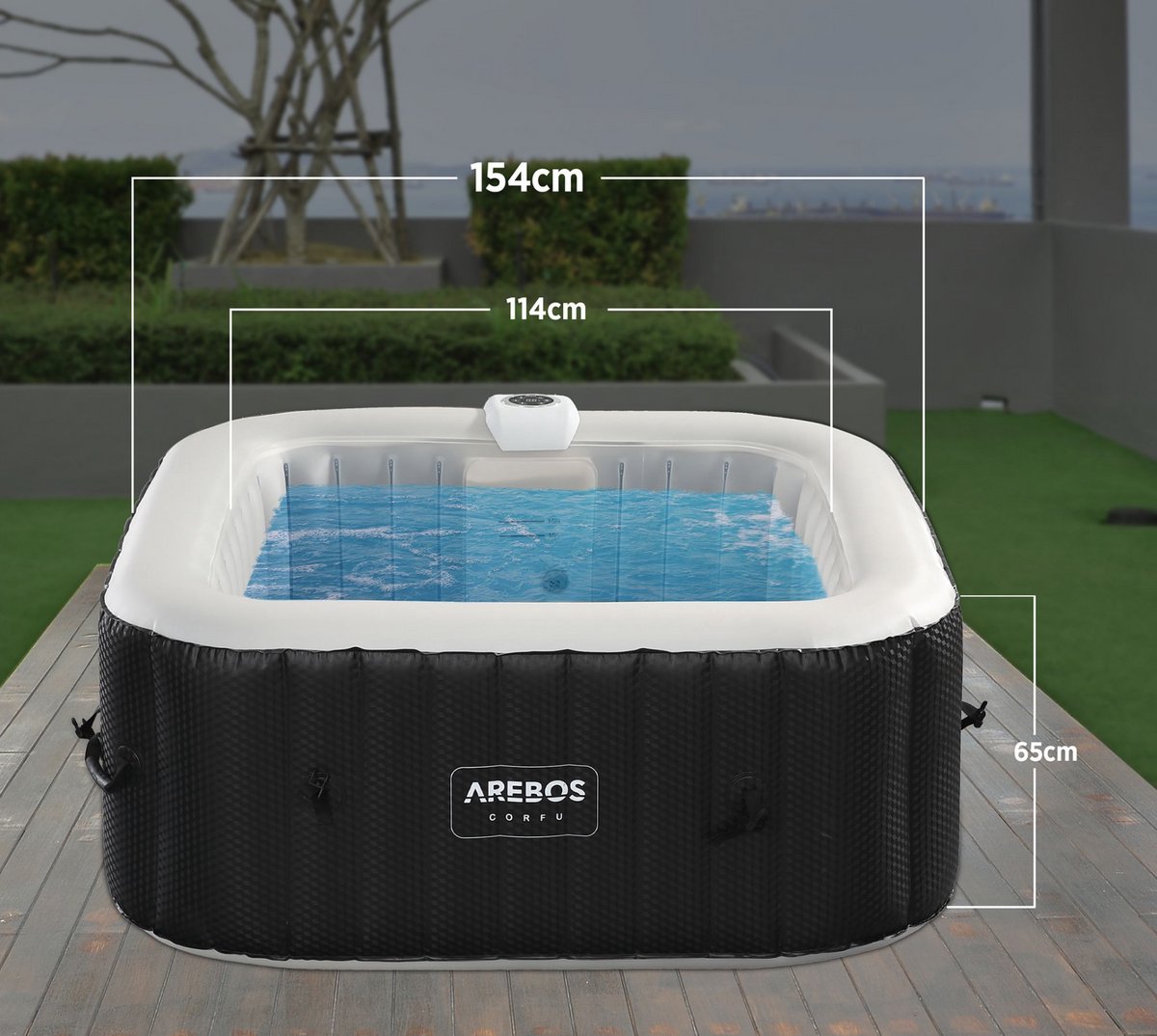 Industrialhome CORFU Opblaasbare Spa 158x158x68 cm Voor 4 Personen