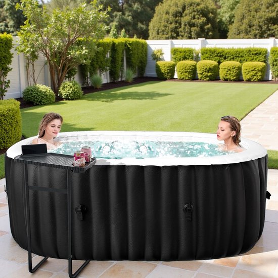 Industrialhome Opblaasbare Hot Tub 2 Personen 660L Zwart Ovaal