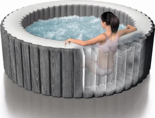 Intex Deluxe Round Spa 4-persoons Greywood
