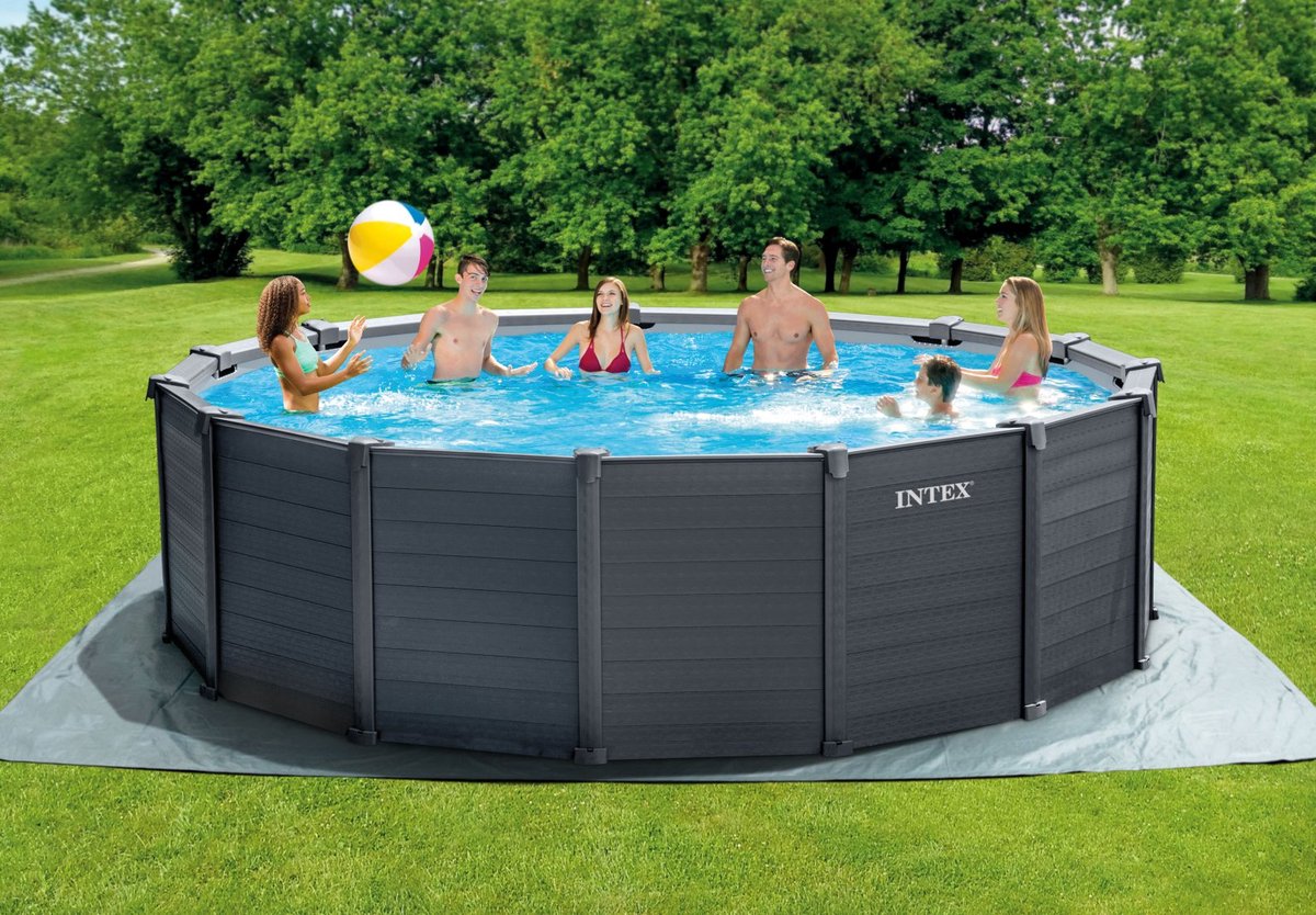 Intex Graphite Panel zwembad 488x122 cm