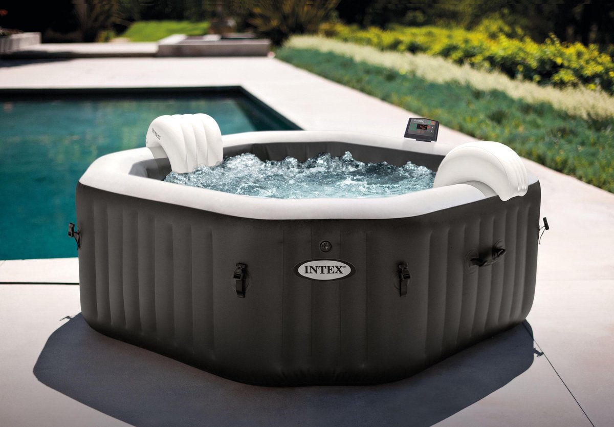 Intex Jet & Bubble Deluxe Jacuzzi 201x71 cm Zwart