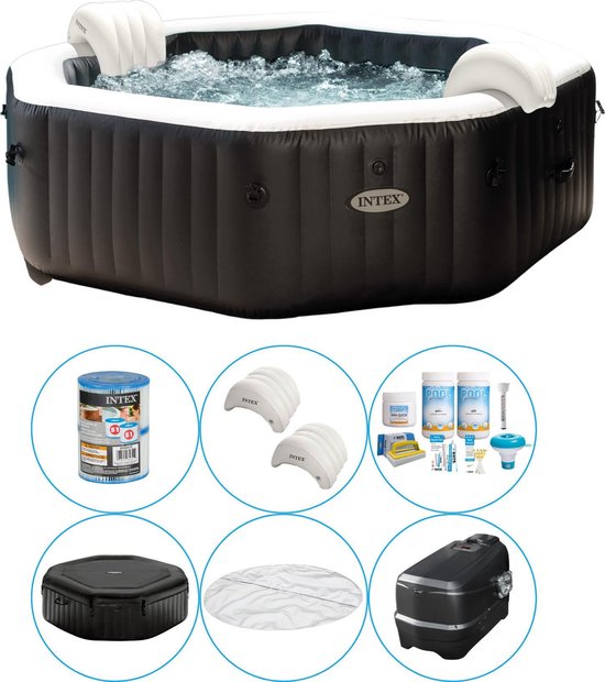 Intex Jet & Bubble Deluxe Jacuzzi 201x71 cm Zwart