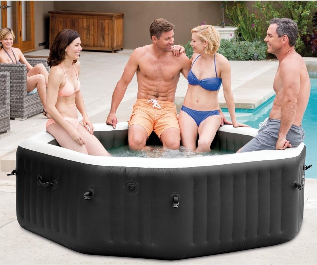 Intex Jet & Bubble Deluxe Jacuzzi 201x71 cm Zwart