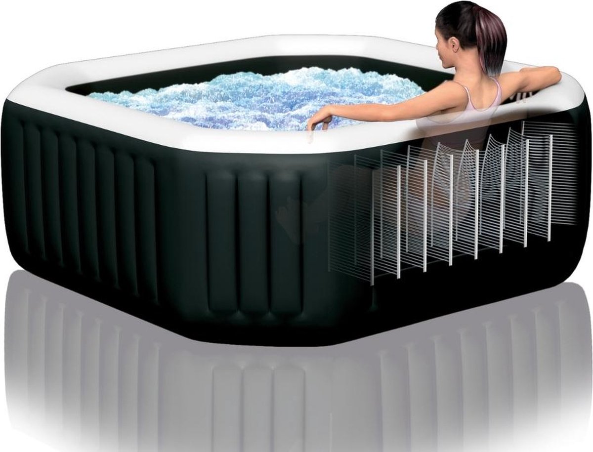 Intex Jet & Bubble Deluxe Jacuzzi 201x71 cm Zwart