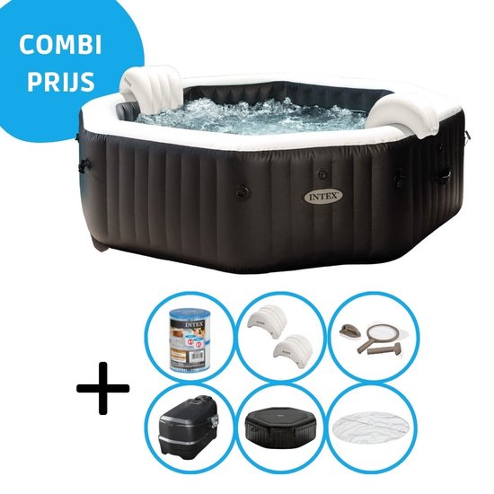 Intex Jet & Bubble Deluxe Jacuzzi 201x71 cm Zwart