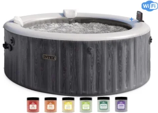 Intex PureSpa Bubble Deluxe Greywood - Opblaasbaar bubbelbad