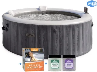Intex PureSpa Bubble Deluxe Greywood opblaasbare spa 4 pers