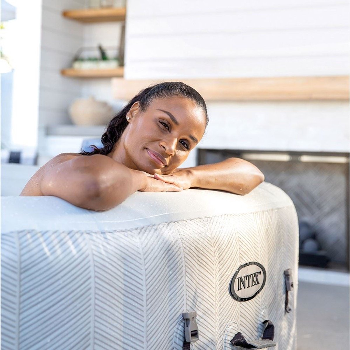 Intex PureSpa Chevron Deluxe 4-Persoons Bubble Spa