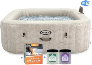 De Intex PureSpa Chevron Deluxe opblaasbare spa in één oogopslag