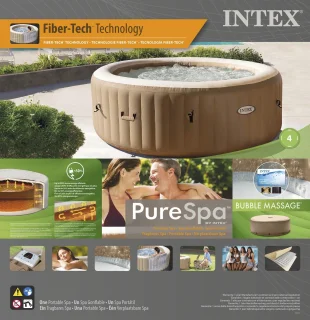Intex PureSpa Energy Saving Opblaasbare Spa 4-Persoons Beige