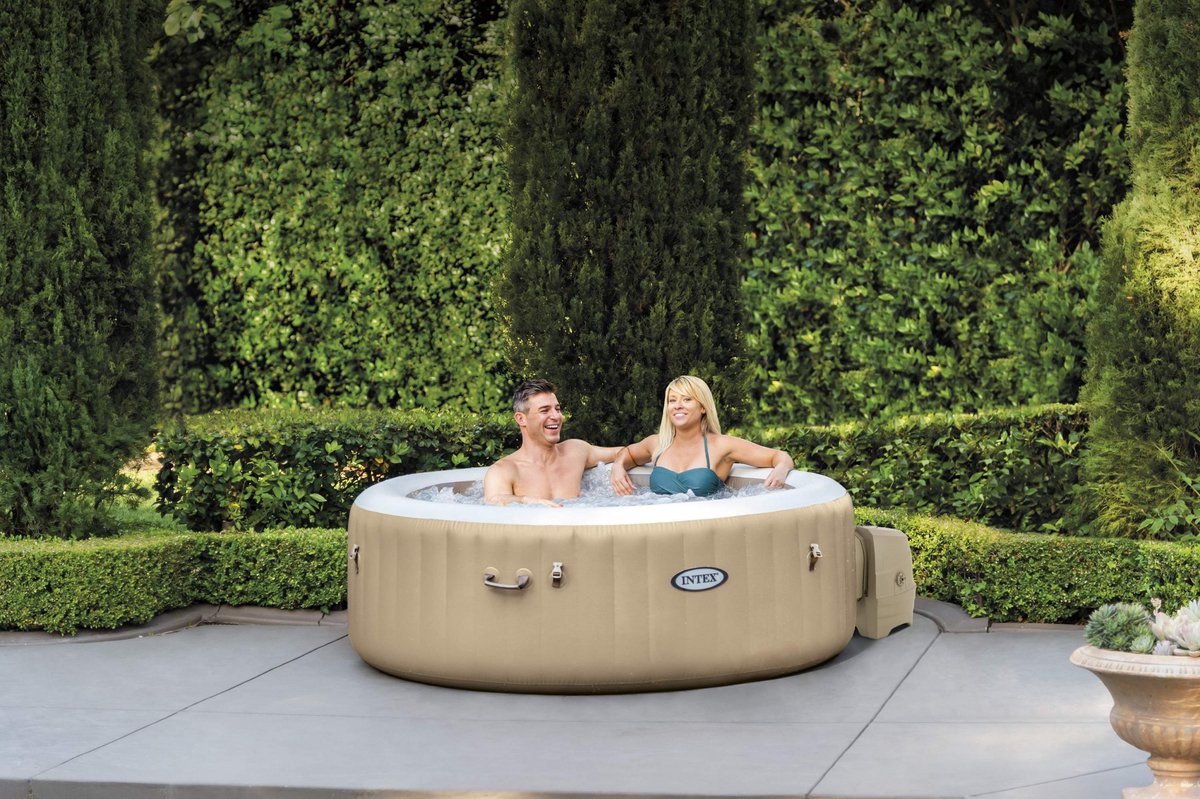 Intex PureSpa Energy Saving Opblaasbare Spa 4-Persoons Beige