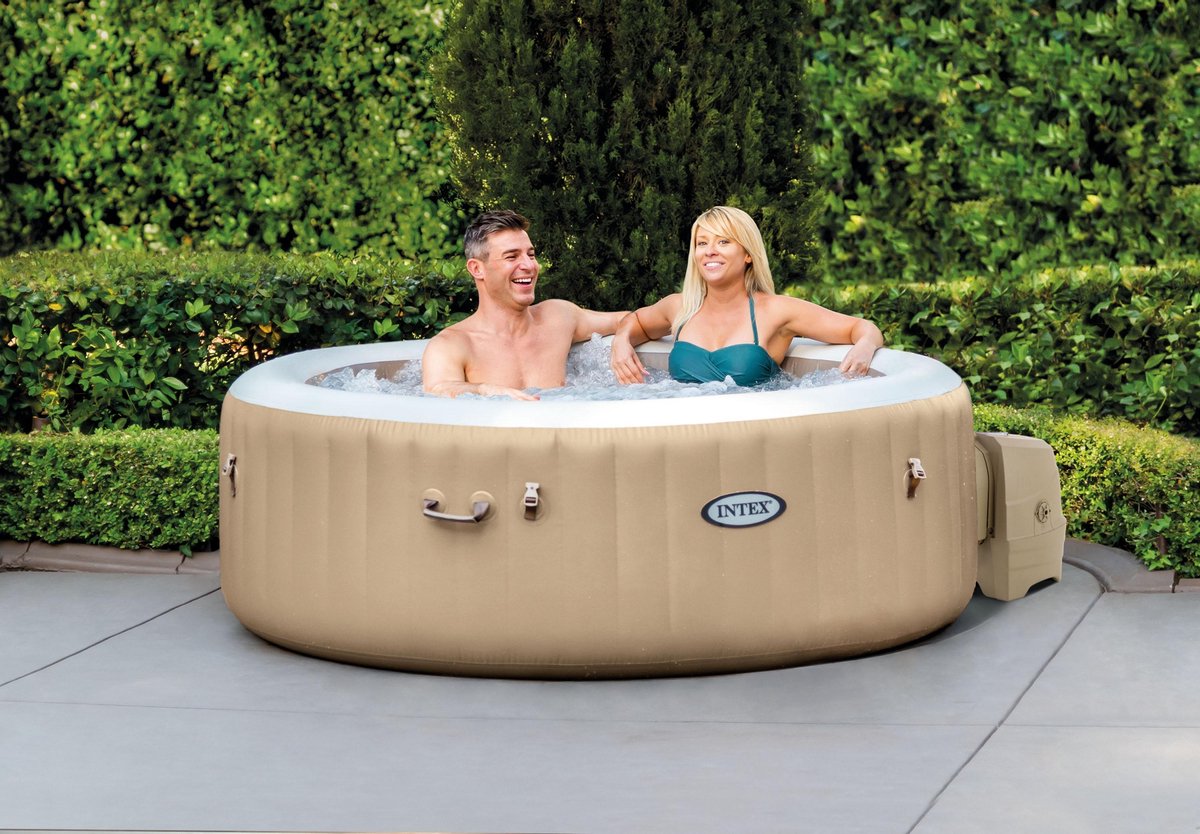 Intex PureSpa Energy Saving Opblaasbare Spa 4-Persoons Beige