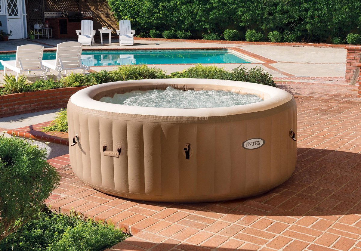 Intex PureSpa Energy Saving Opblaasbare Spa 4-Persoons Beige