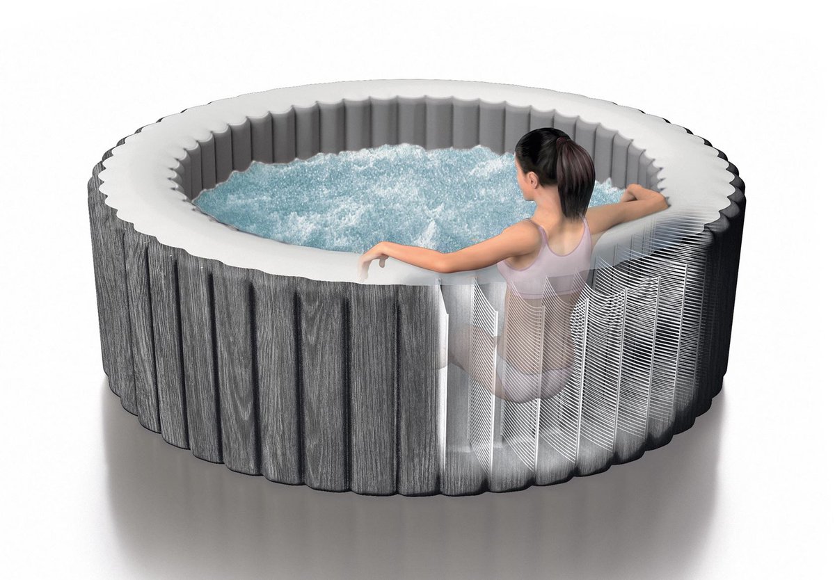 Intex PureSpa Greywood Deluxe 4-Persoons Spa Ø196x71 cm