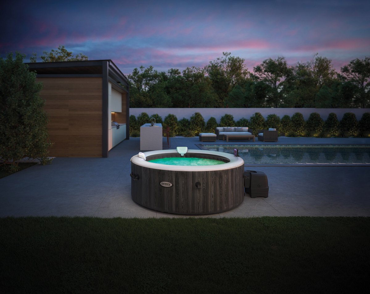 Intex PureSpa Greywood Deluxe 4-Persoons Spa Ø196x71 cm