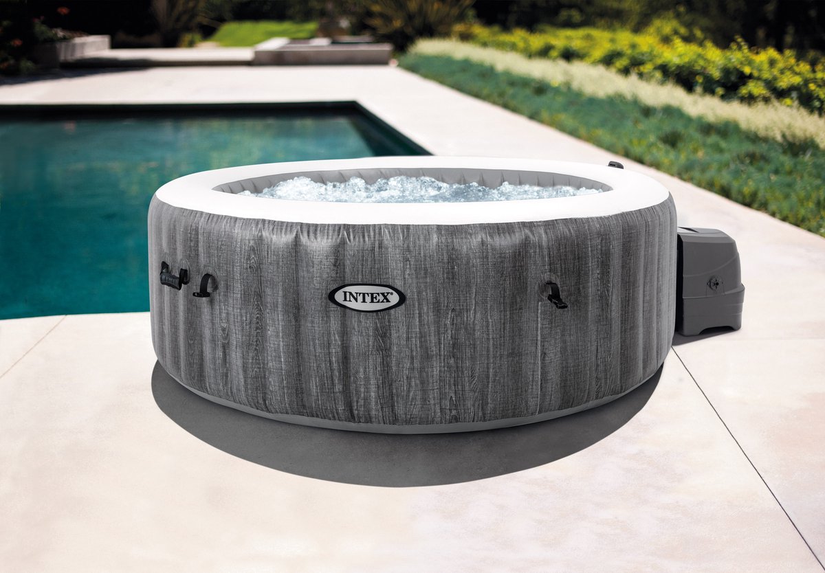 Intex PureSpa Greywood Deluxe 4-Persoons Spa Ø196x71 cm