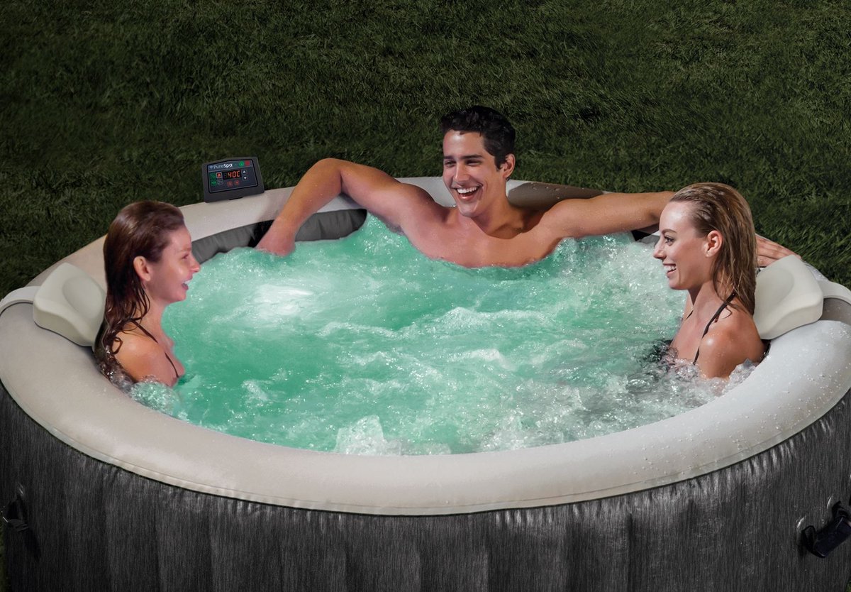 Intex PureSpa Greywood Deluxe 4-Persoons Spa Ø196x71 cm