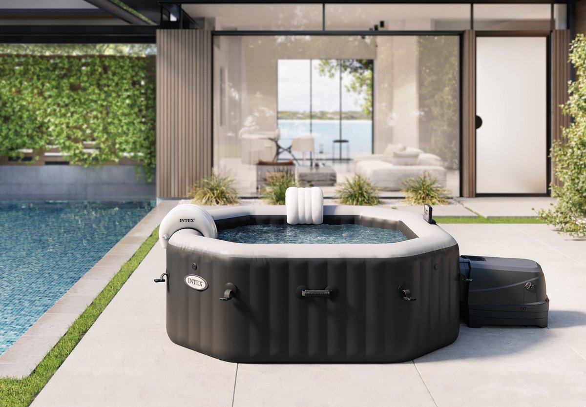 Intex PureSpa Onyx Black Deluxe 4 persoons spa 201x201x71 cm