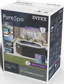 Intex PureSpa Onyx Black Deluxe 4 persoons spa 201x201x71 cm