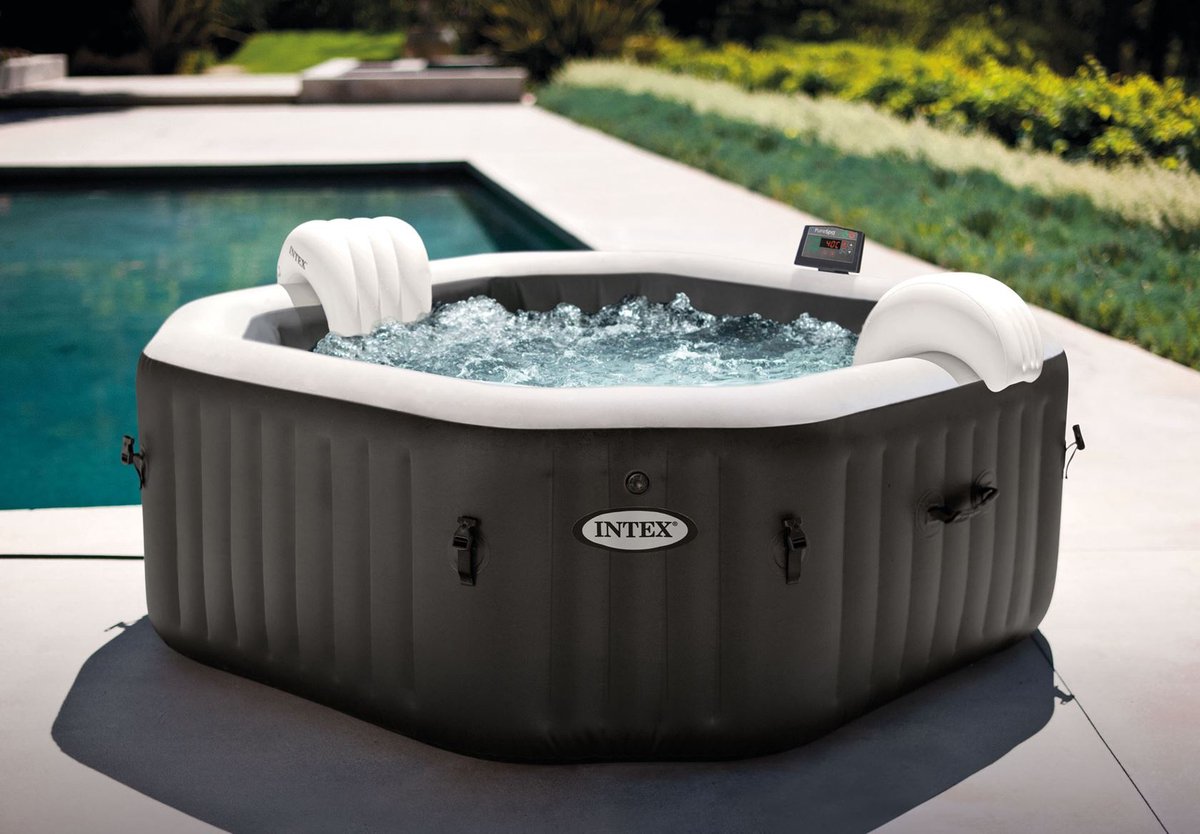Intex PureSpa Onyx Black Deluxe 4 persoons spa 201x201x71 cm