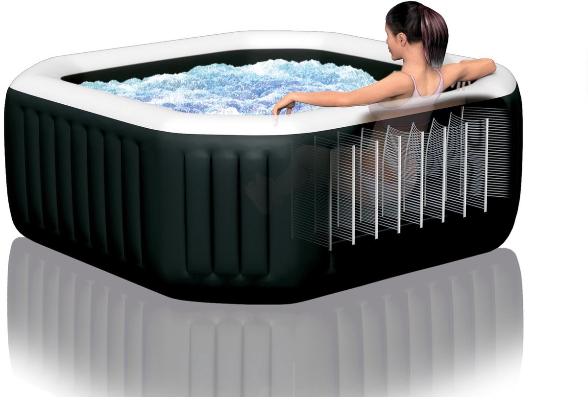 Intex PureSpa Onyx Black Jet & Bubble Deluxe 6-Persoons Spa