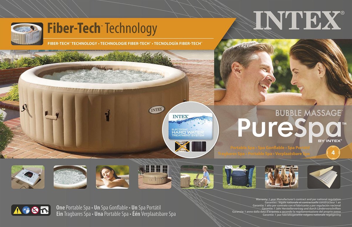 Intex PureSpa Sahara Tan Bubble Massage 4-persoons