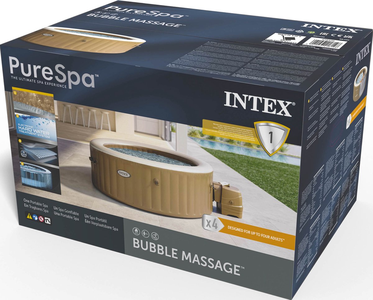 Intex PureSpa Sahara Tan Bubble Massage 4-persoons