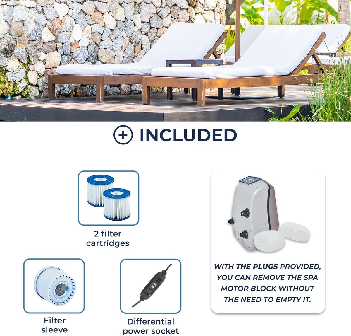 Jacuzzi Opblaasbaar 3-Persoons Rond 165 cm Grijs