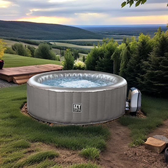 Jacuzzi Opblaasbaar 3-Persoons Rond 165 cm Grijs