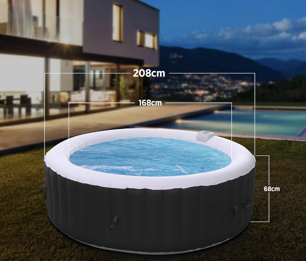 Jacuzzi Opblaasbaar 6 Persoons Ø208 cm Bubbelbad