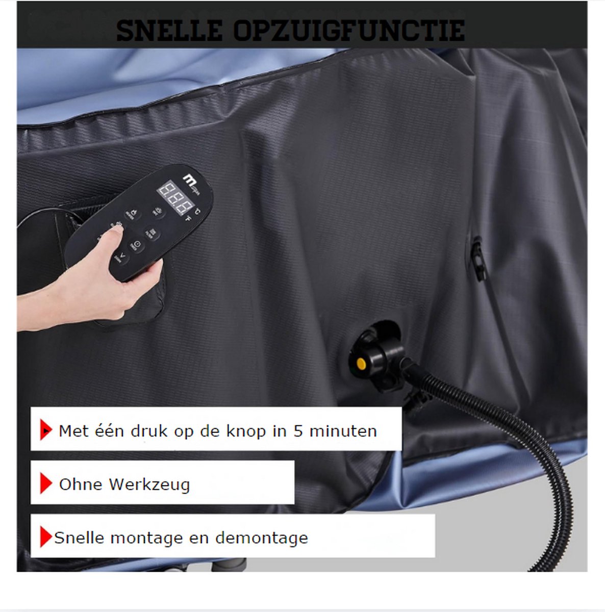Jacuzzi Opblaasbaar Vierkant 4-6 Personen