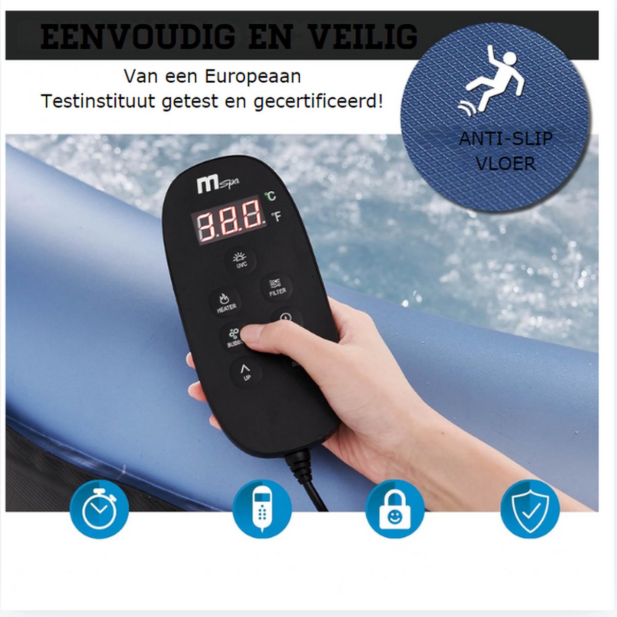 Jacuzzi Opblaasbaar Vierkant 4-6 Personen