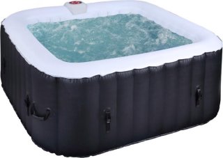 De Jacuzzi Opblaasbare Hottub 4-persoons Vierkant Zwart in één oogopslag