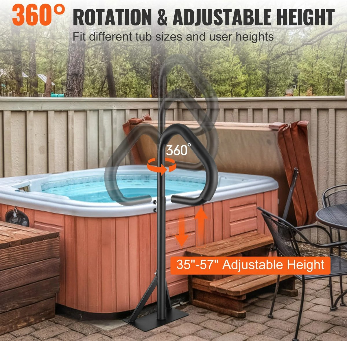 Jurrys Hottub leuning 116x37 cm draaibaar