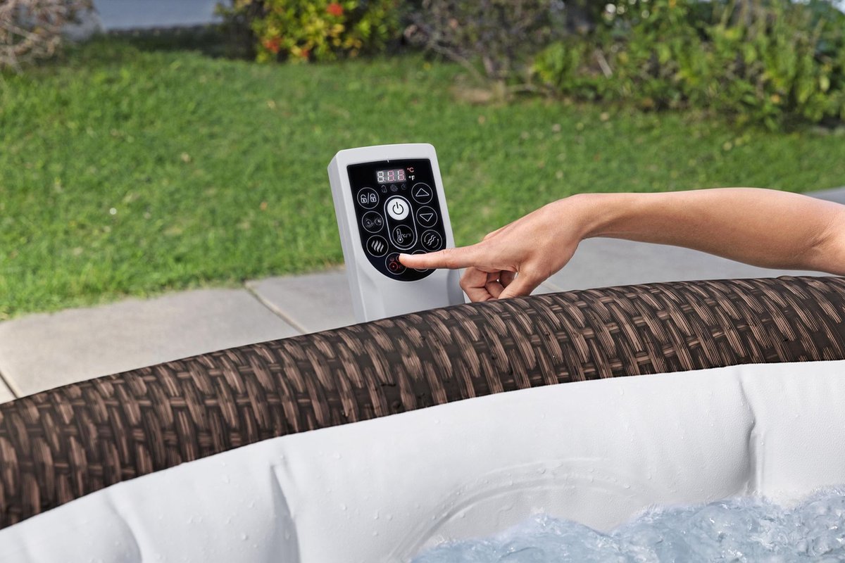 Lay-Z-Spa Bali MaxHold EnergySense UltraFit AirJet 216x71cm Bruin Rattan Rond