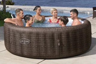 Lay-Z-Spa Bali MaxHold EnergySense UltraFit AirJet 216x71cm Bruin Rattan Rond