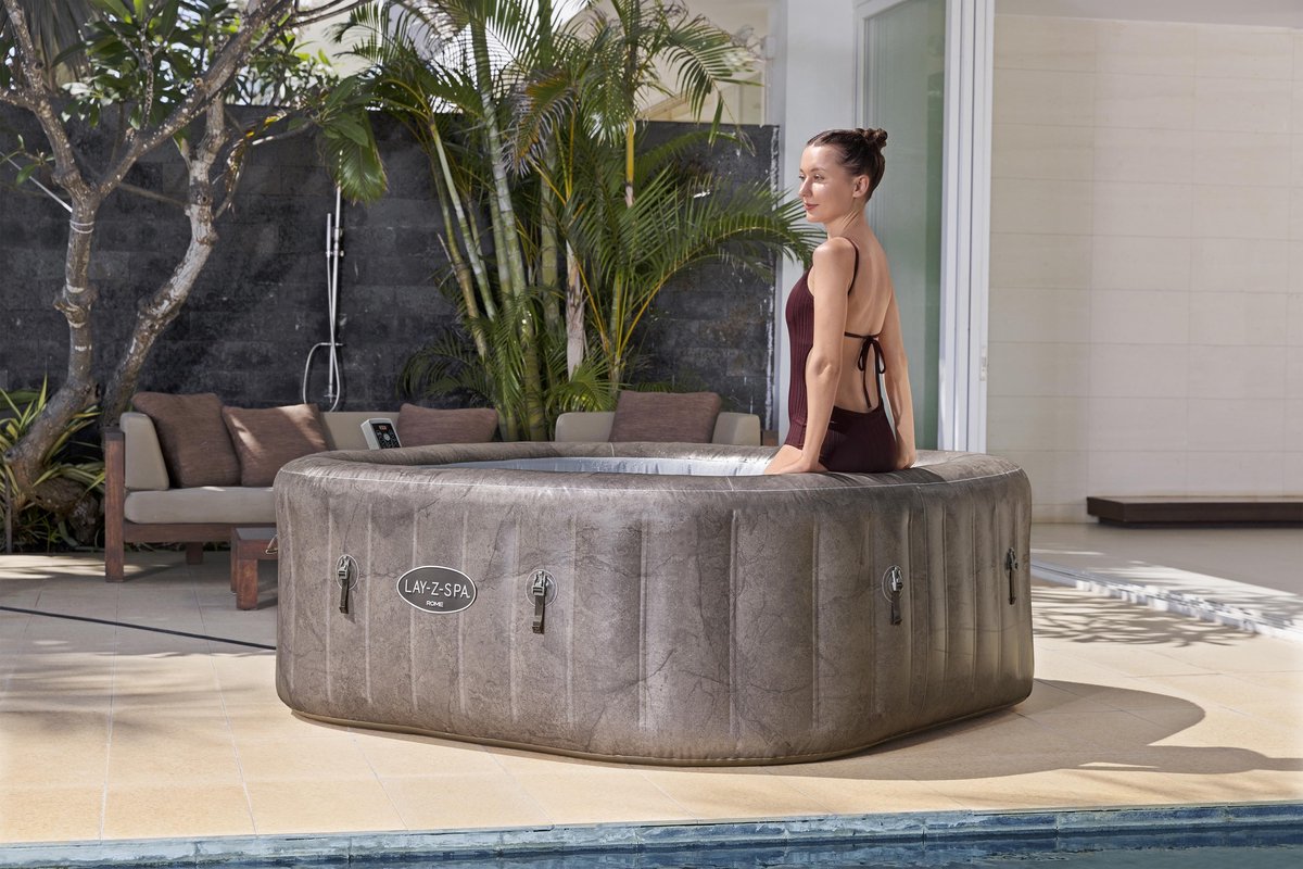 Lay-Z-Spa Rome MaxHold 1.80x1.80x0.71m Brown Marble Square