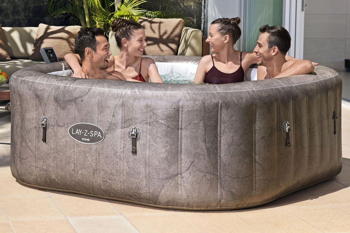 Lay-Z-Spa Rome MaxHold 1.80x1.80x0.71m Brown Marble Square