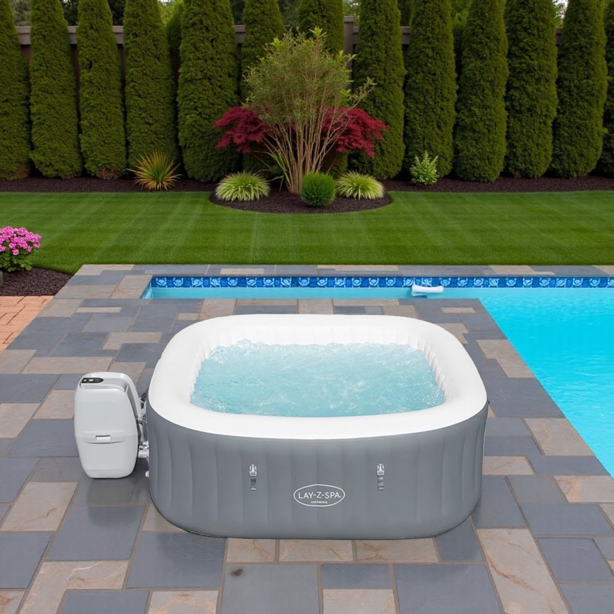 Luxe Jacuzzi 6 Persoons 180x180 cm Grijs