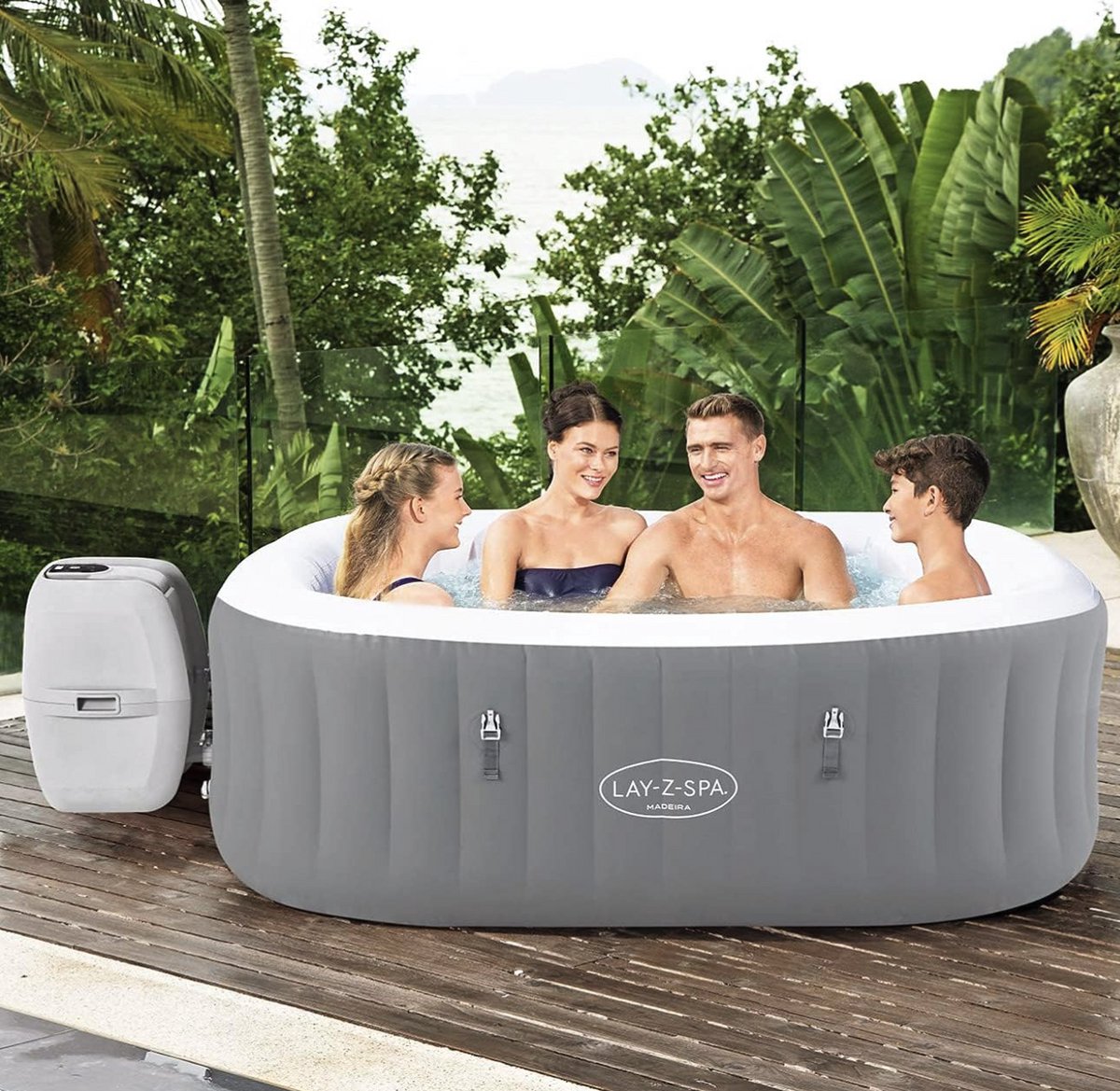 Luxe Jacuzzi 6 Persoons 180x180 cm Grijs