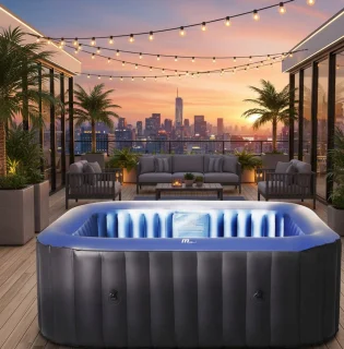 Luxe Opblaasbare Bubbelspa 158 x 158 cm (4-persoons)