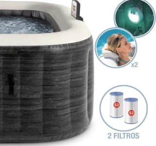 Luxe Outdoor Whirlpool Vierkant 175x175x71 cm - 4 Persoons Spa Bad