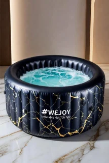 Medahomestore achthoekige opblaasbare whirlpool zwart