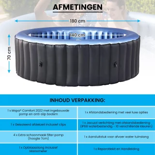MSPA Spa 2025 Opblaasbare Jacuzzi voor 4-5 Personen
