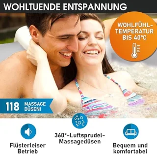 Novihome Bergen Premium Opblaasbare Whirlpool Spa Ø180 cm – 4-persoons