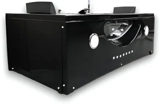 Novihome Hypnotica Vrijstaande Whirlpool Badkuip 180x90 cm Zwart Acryl
