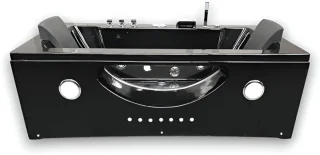Novihome Hypnotica Vrijstaande Whirlpool Badkuip 180x90 cm Zwart Acryl