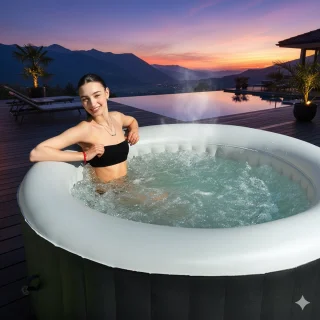 Novihome Luxe Draagbare Jacuzzi – Opblaasbare Whirlpool Spa 4 Persoons