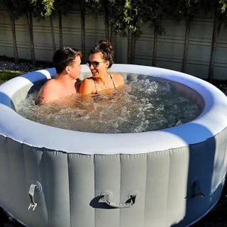 Novihome Luxe Whirlpool Opblaasbare Spa 4 Persoons Zwart-Wit