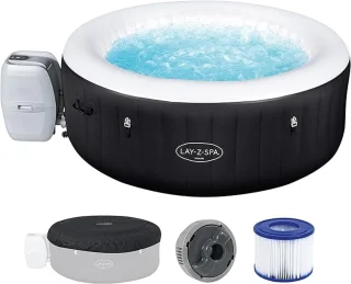 Novihome Miami AirJet Opblaasbare Spa 4 Personen – Rond 180x66 cm – Zwart